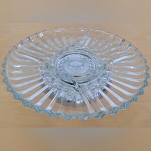 Kromex glass vintage Lazy Suzan appetizer tray serving tray platter made  in USA